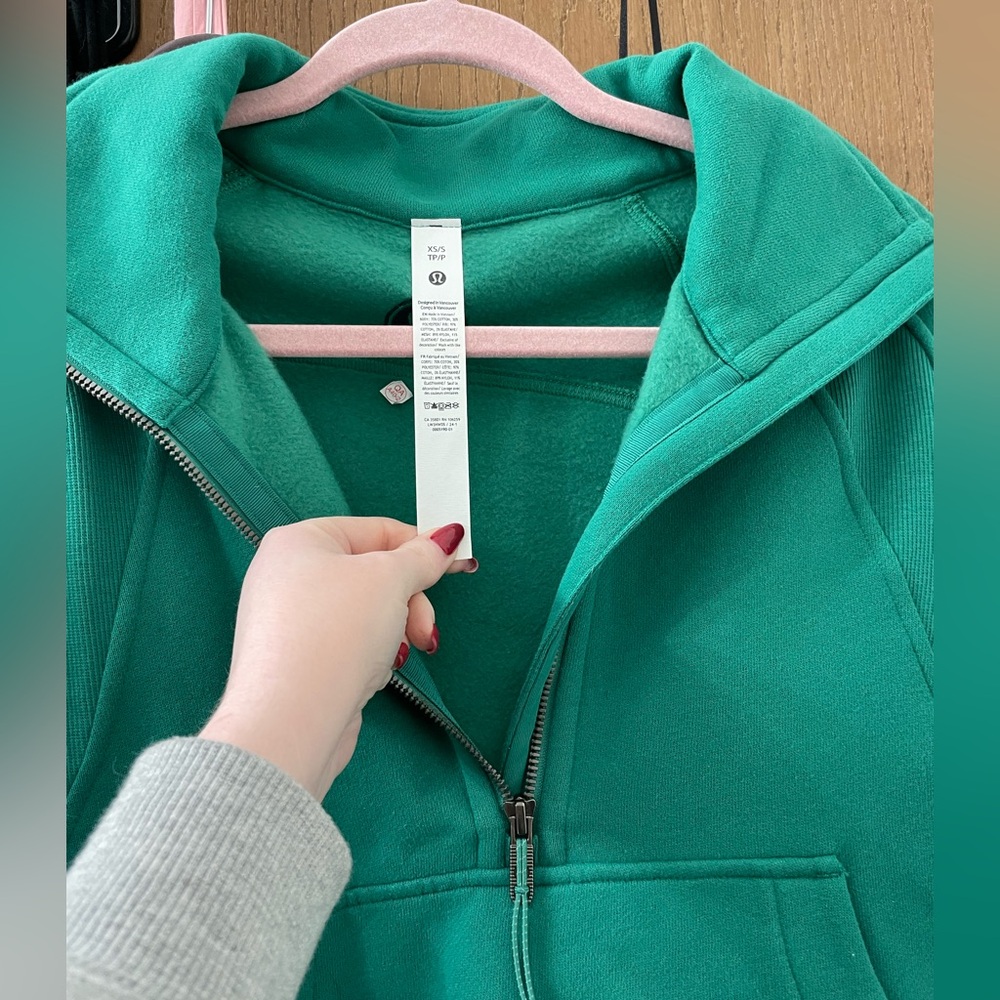 Lululemon Cascadia Green Scuba Half-Zip XS/S - Picture 2 of 3